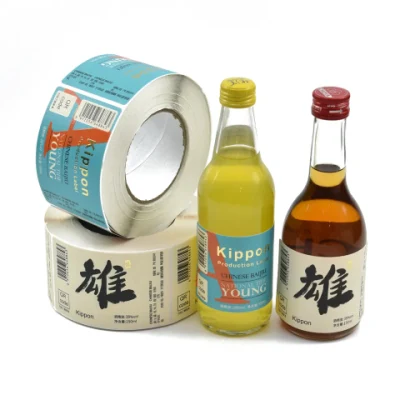 Etiqueta personalizada impermeable en relieve de lámina dorada personalizada, etiqueta de impresión de embalaje de botella autoadhesiva para bebidas, licor de vino tinto
