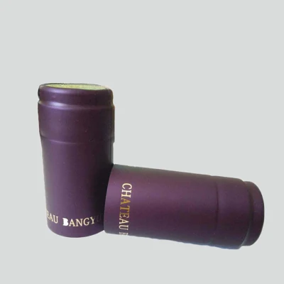 Cápsulas de vino retráctiles de PVC de color púrpura con tira rasgable